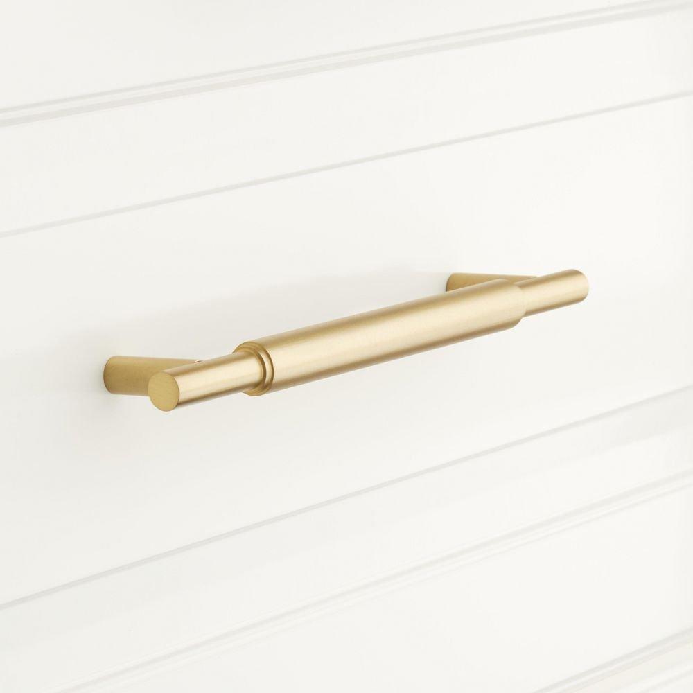 Signature Hardware Satin Brass 1/2 x 7-3/8 in. Brass Cabinet Pull 