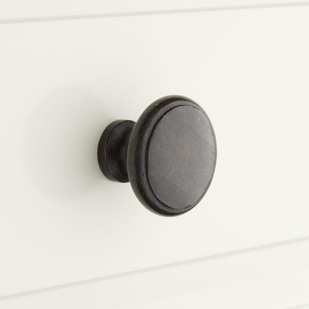 Signature Hardware Dark Bronze 1-1/4 in. Bronze Round Cabinet Knob 