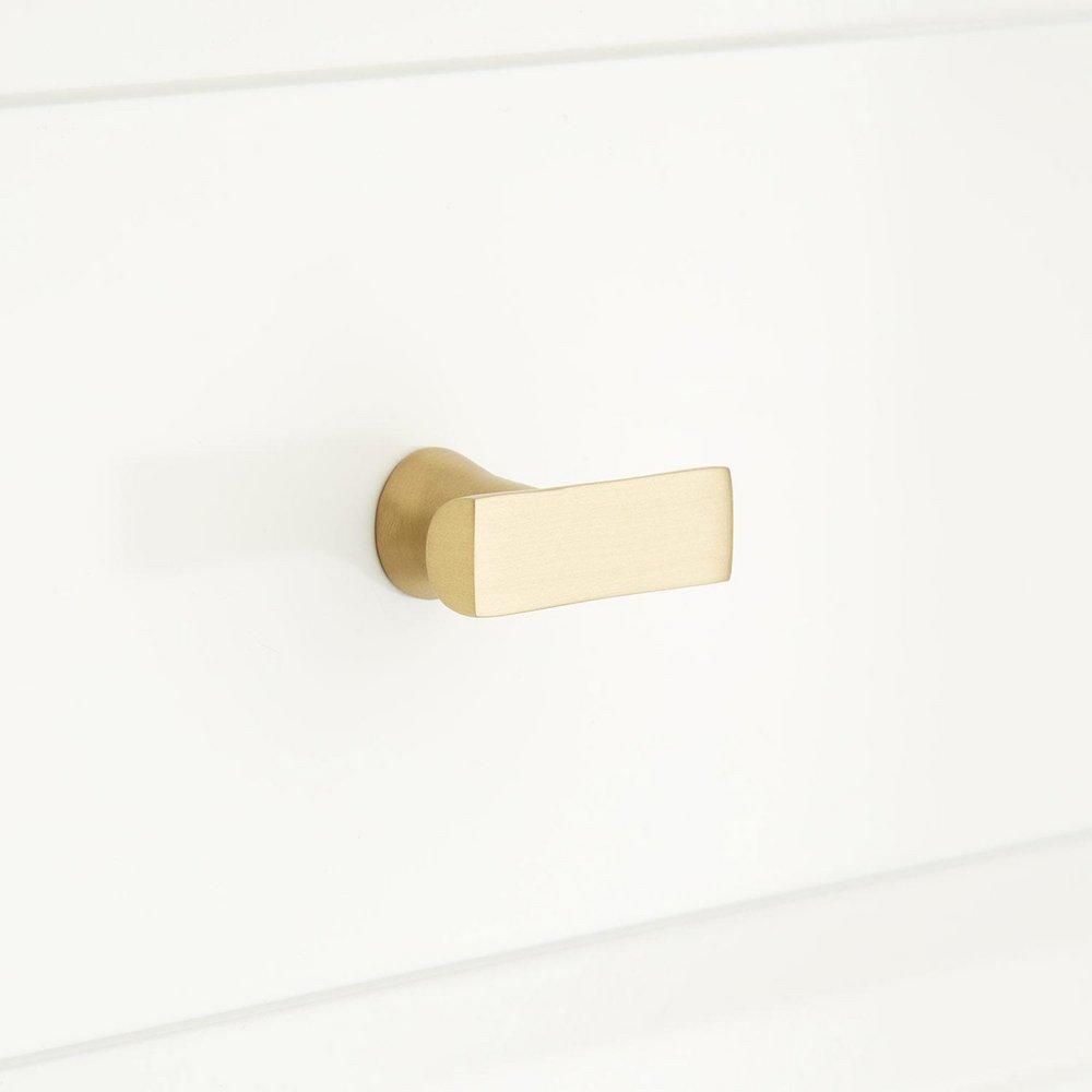 Signature Hardware Satin Brass 1-1/2 in. Brass T-shaped Cabinet Knob 