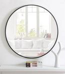 METAL FRAME ROUND MIRROR 32 INCH BLACK FINISH 