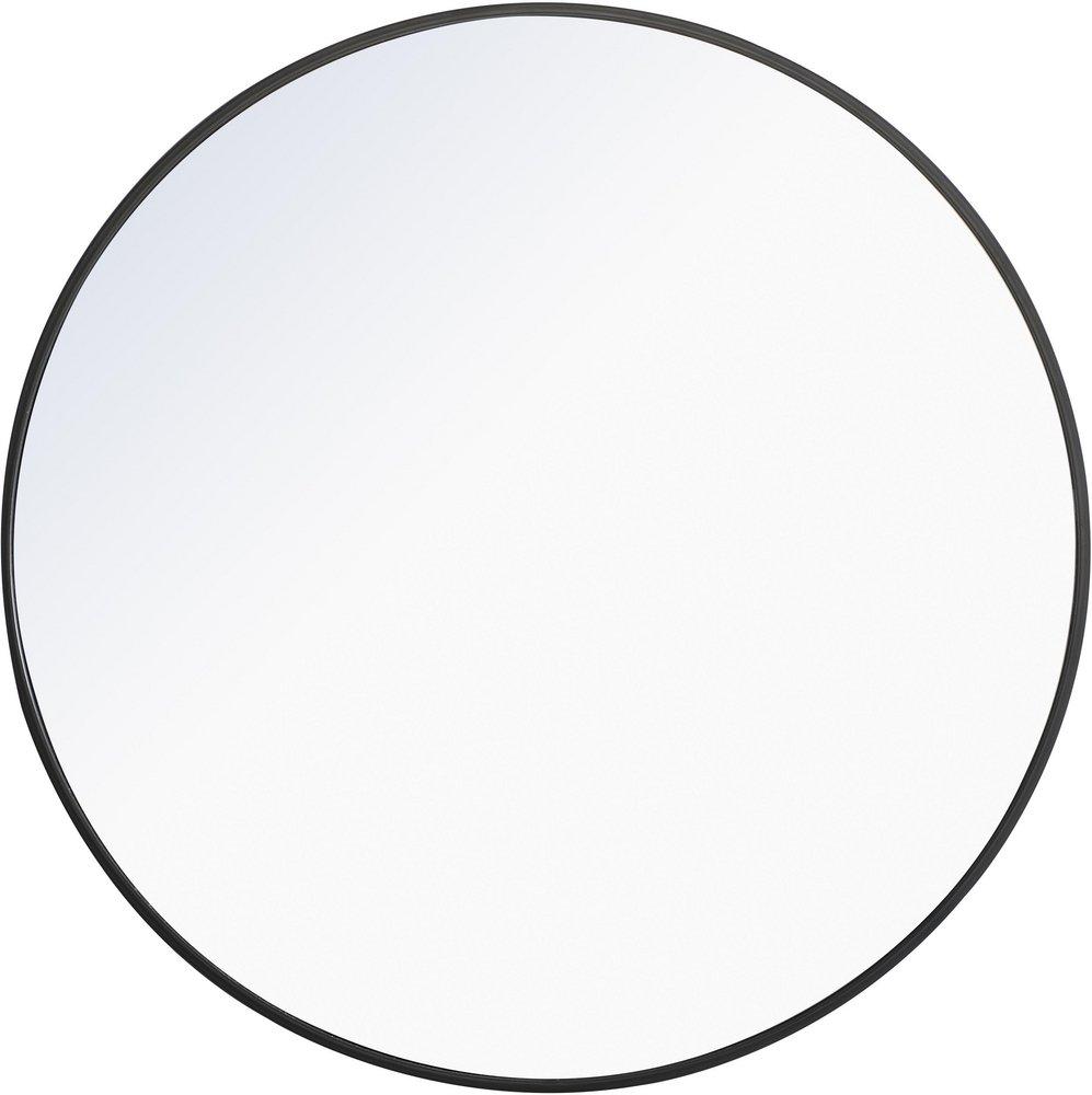 METAL FRAME ROUND MIRROR 32 INCH BLACK FINISH 