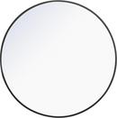 METAL FRAME ROUND MIRROR 32 INCH BLACK FINISH 