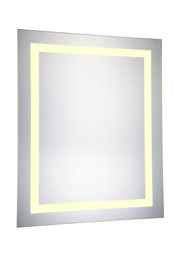 Elegant Decor Glossy White 1-3/5 x 30 in. Wall Mount LED Hardwired Rectangular Mirror 