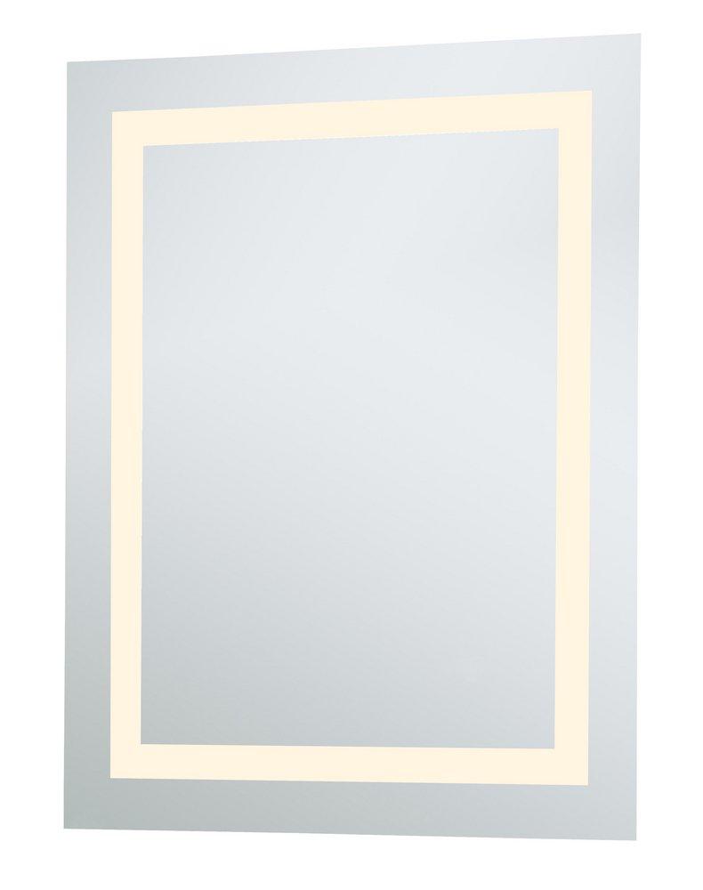 Elegant Decor Glossy White 1-3/5 x 30 in. Wall Mount LED Hardwired Rectangular Mirror 