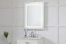 Elegant Decor Glossy White 1-3/5 x 30 in. Wall Mount LED Hardwired Rectangular Mirror 