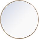 Elegant Decor Brass Wall Mount MDF and Metal Framed Round Mirror in Brass 