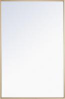 28 x 42 in. Wall Mount MDF and Metal Framed Rectangular Mirror in Brass