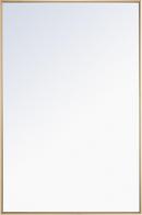 Elegant Decor Brass 28 x 42 in. Wall Mount MDF and Metal Framed Rectangular Mirror 