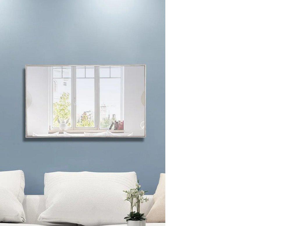 Elegant Lighting Silver 24 in. Flat Edge Rectangular Vanity Mirror in Silver 