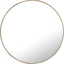 32 in. Wall Mount MDF and Metal Framed Round Mirror in Brass