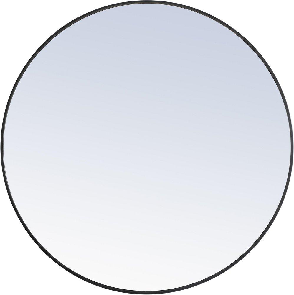 Elegant Decor Black Wall Mount MDF and Metal Framed Round Mirror 