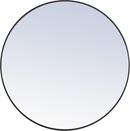 Elegant Decor Black Wall Mount MDF and Metal Framed Round Mirror 