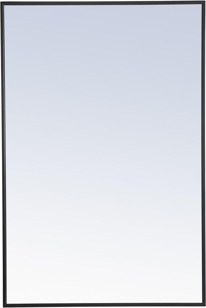 Elegant Lighting Black Metal Frame Rectangular Mirror 