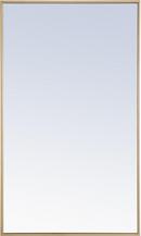 Elegant Lighting Brass 24 x 1 in. Metal Frame Rectangular Mirror in Brass 