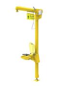 Bradley Corporation Yellow Floor Mounted General Area Heat Trace Shower with Eye/Face Wash Unit Top Supply 
