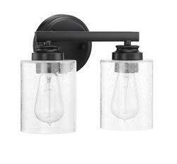 100W 2-Light Medium E-26 Incandescent Vanity Fixture in Flat Black