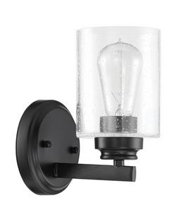 100W 1-Light Medium E-26 Incandescent Wall Sconce in Flat Black