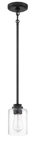 100W 1-Light Medium E-26 Incandescent Mini Pendant in Flat Black