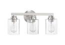 Craftmade Brushed Polished Nickel 100W 3-Light Medium E-26 Incandescent Vanity Fixture 