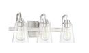 60W 3-Light Medium E-26 Incandescent Vanity Fixture in Brushed Polished Nickel