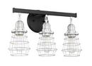 Craftmade Flat Black/Brushed Polished Nickel 100W 3-Light Medium E-26 Incandescent Vanity Fixture 