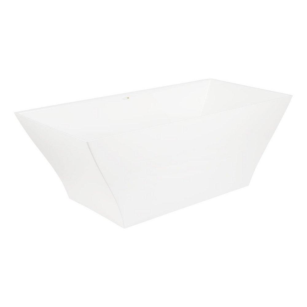 Signature Hardware White 66 x 32 in. Freestanding Bathtub with Center Drain 