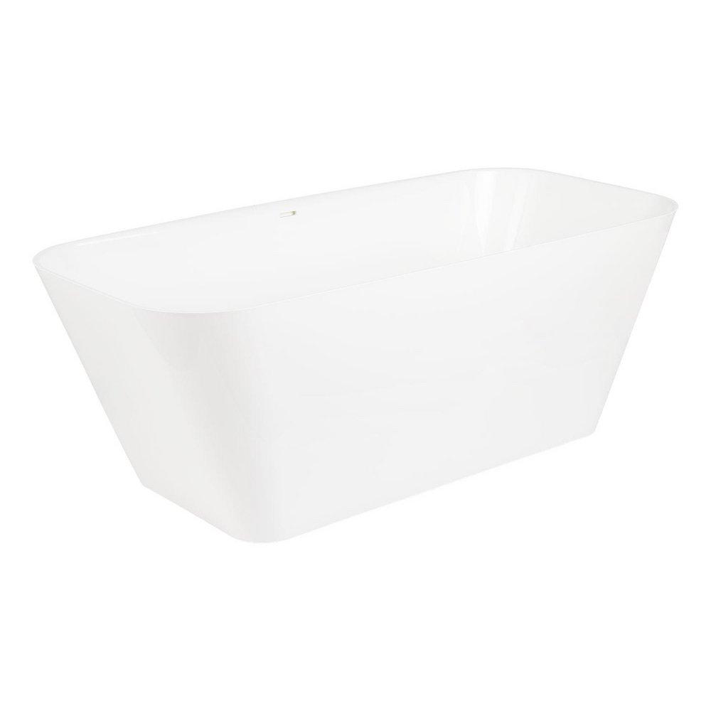 Signature Hardware White 66 x 31 in. Freestanding Bathtub with Center Drain 
