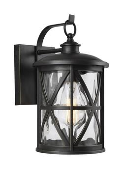 75W 1-Light 12 in. Outdoor Wall Sconce in Antique Bronze