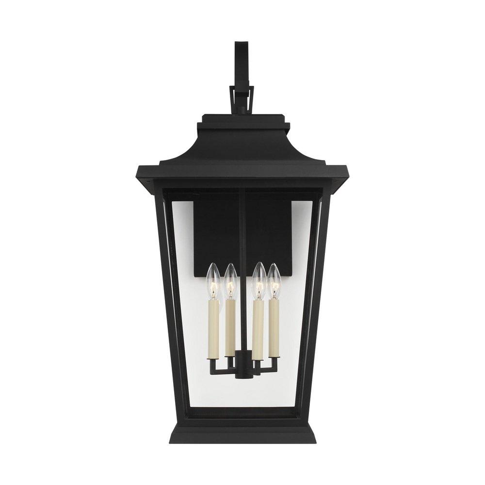 Visual Comfort & Co. Studio Textured Black 60W 4-Light Candelabra E-12 Incandescent Outdoor Wall Sconce 