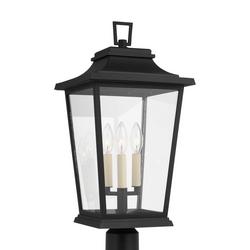60W 3-Light Candelabra E-12 Incandescent Outdoor Post Lamp in Textured Black
