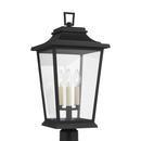 Visual Comfort & Co. Studio Textured Black 60W 3-Light Candelabra E-12 Incandescent Outdoor Post Lamp 