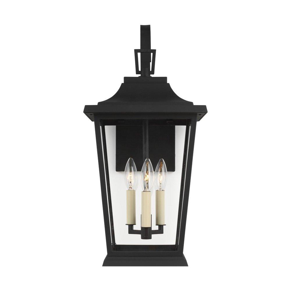 Visual Comfort & Co. Studio Textured Black 60W 3-Light Candelabra E-12 Incandescent Outdoor Wall Sconce 