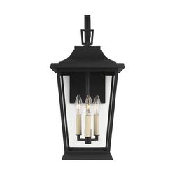 60W 3-Light Candelabra E-12 Incandescent Outdoor Wall Sconce in Textured Black