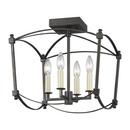 Visual Comfort & Co. Studio Smith Steel 60W 4-Light Candelabra E-12 Incandescent Semi-Flush Mount Ceiling Fixture 