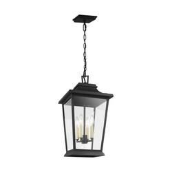 60W 4-Light Candelabra E-12 Incandescent Outdoor Pendant in Textured Black