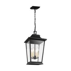 60W 4-Light Candelabra E-12 Incandescent Outdoor Pendant in Textured Black