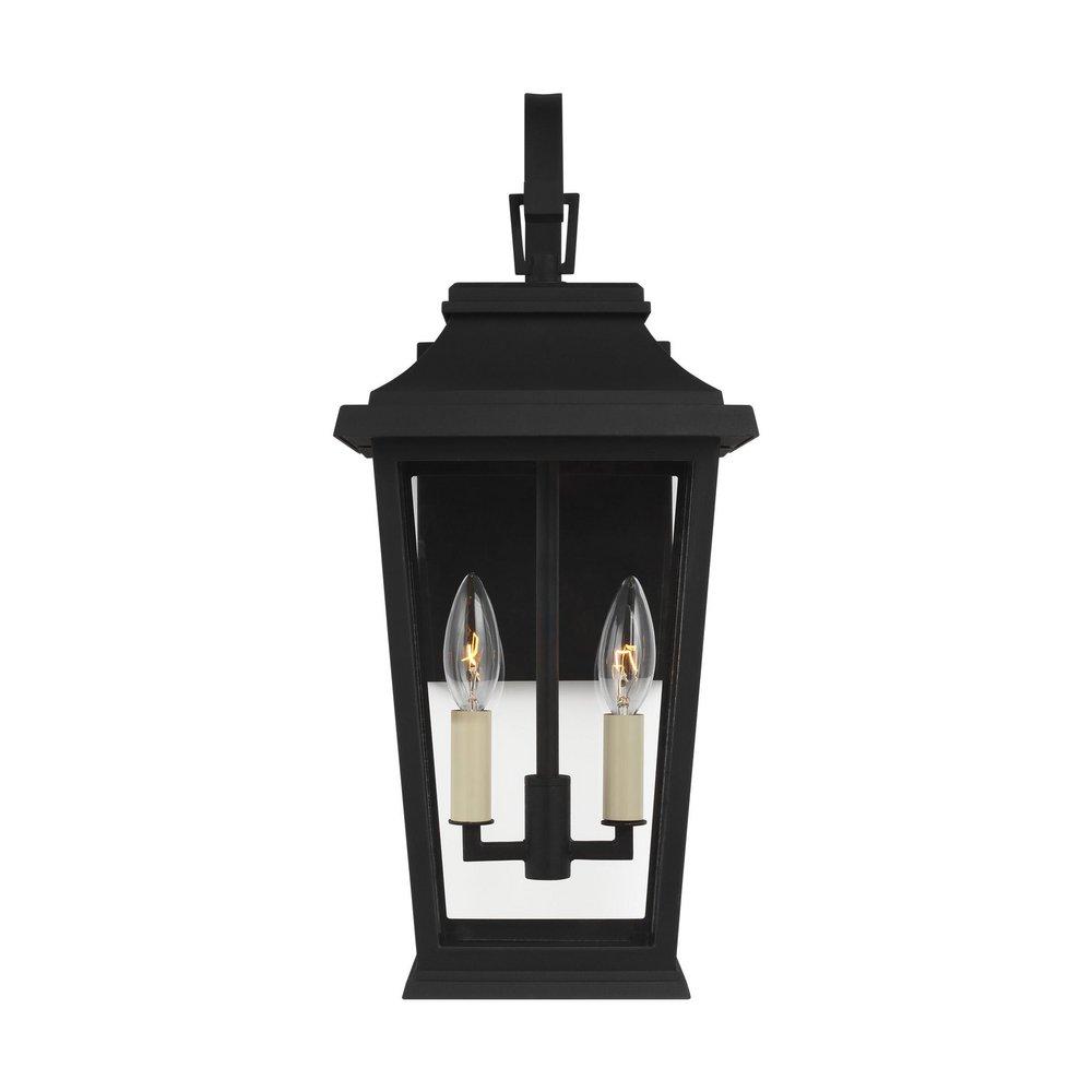 Visual Comfort & Co. Studio Textured Black 60W 2-Light Candelabra E-12 Incandescent Outdoor Wall Sconce 