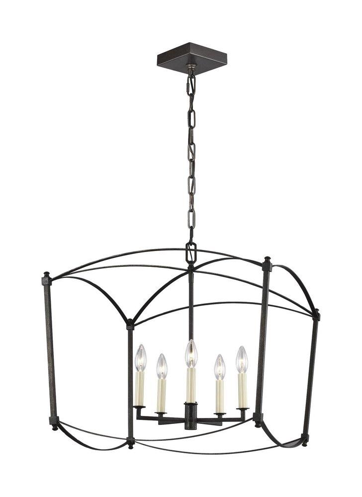 Visual Comfort & Co. Studio Smith Steel 60W 5-Light Candelabra E-12 Incandescent Lantern 