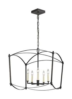 60W 5-Light Candelabra E-12 Incandescent Lantern in Smith Steel