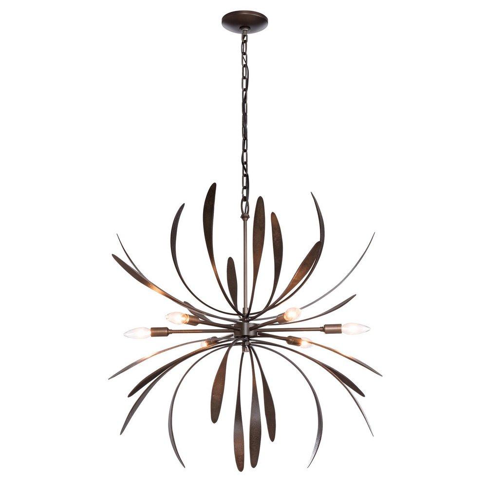 Hubbardton Forge Dark Smoke 28-1/5 x 32-7/10 in. 60W 1-Tier 6-Light Incandescent Transitional Chandelier 