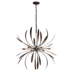 28-1/5 x 32-7/10 in. 60W 1-Tier 6-Light Incandescent Transitional Chandelier in Dark Smoke