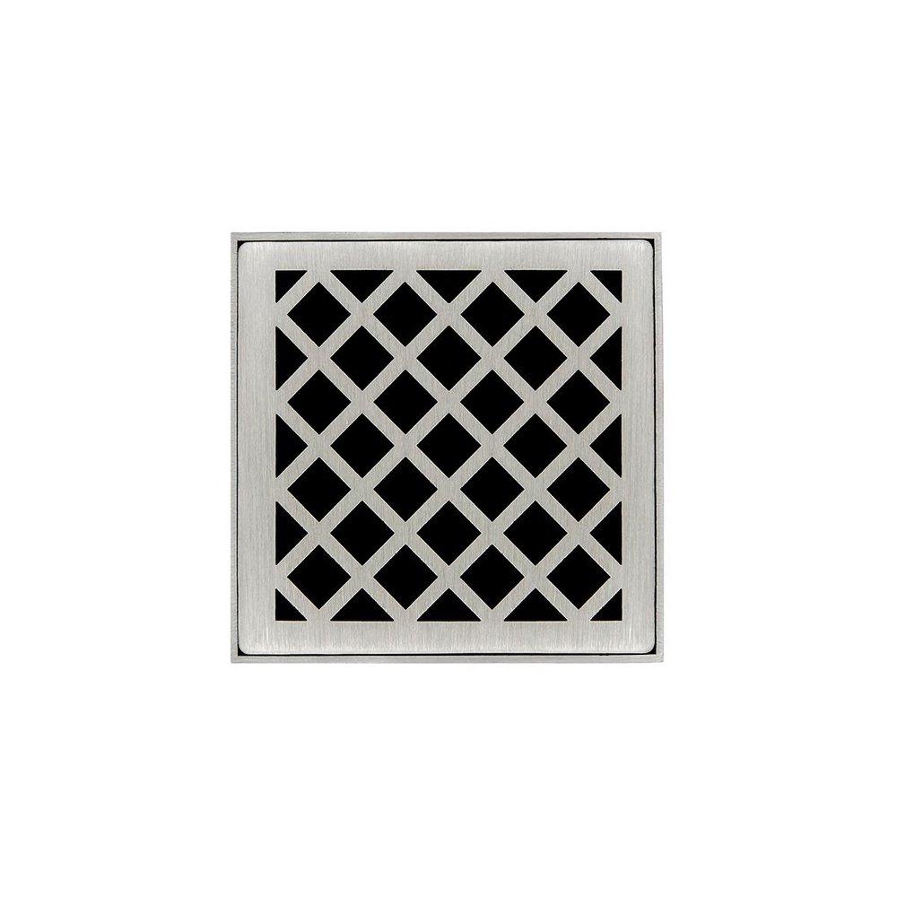 Infinity Drain Satin Stainless No Hub Cast Iron Stainless Steel Shower Drain 
