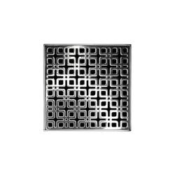 5 in. Square Link Pattern Decorative Grate in Polished Stainless
