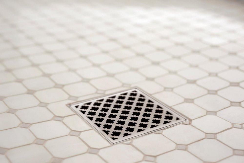 Infinity Drain Polished Stainless No Hub Cast Iron Polished Stainless Shower Drain 