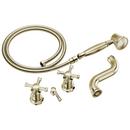 Two Handle Wall Mount Tub Filler with Handshower in Polished Nickel
