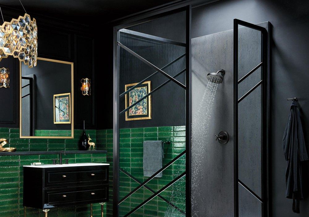 Brizo Matte Black No Handle Bathtub & Shower Faucet (Trim Only) 