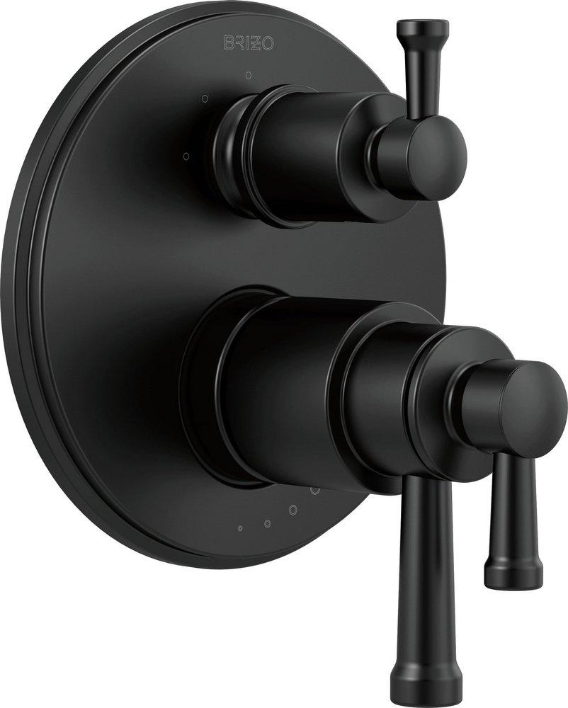 Brizo Matte Black Three Handle Bathtub & Shower Faucet (Trim Only) 