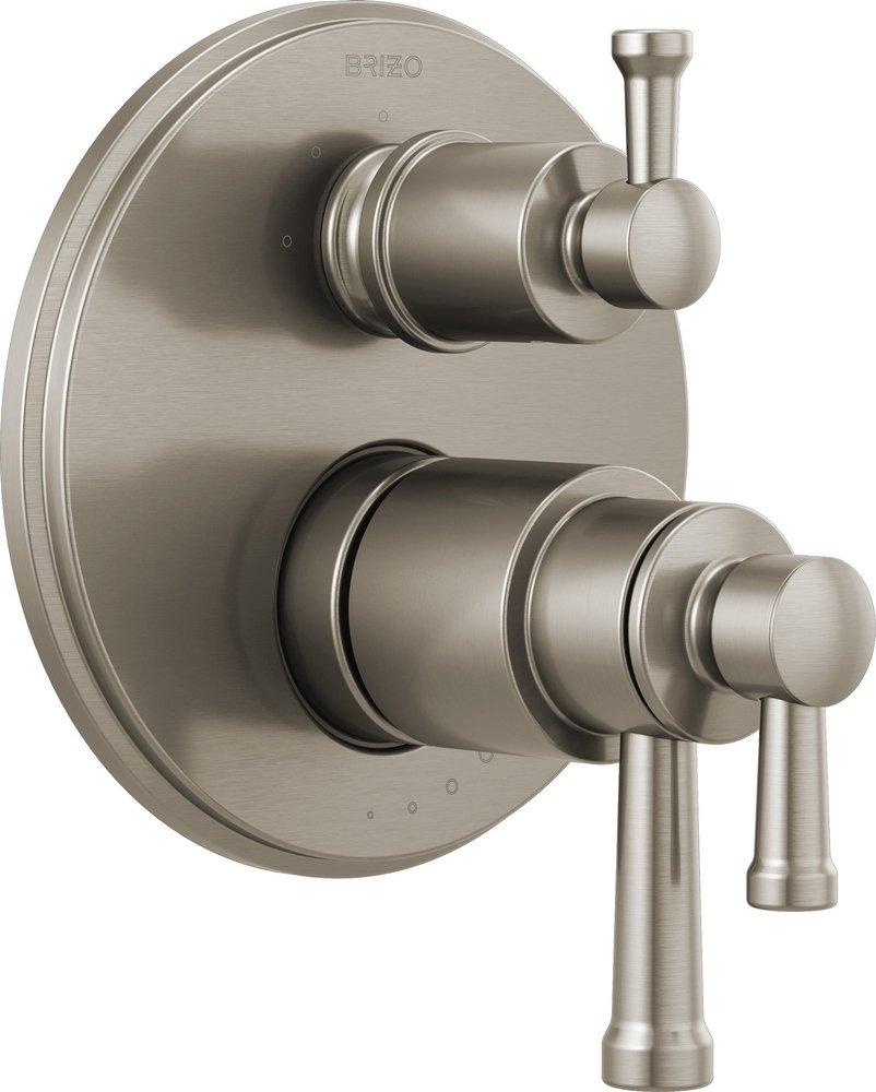 Brizo Luxe Nickel Three Handle Bathtub & Shower Faucet (Trim Only) 