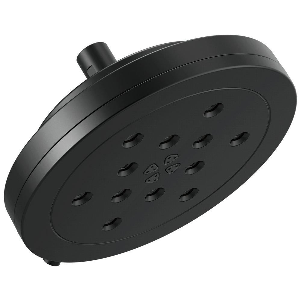 Brizo Matte Black Multi Function H2Okinetic Technology® Full Body, H2Okinetic Technology® invigorating, Massage and Pause Showerhead 