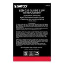 SATCO Clear G25 LED Bulb Medium E-26 Base 2700 Kelvin 360&deg; Dimmable 